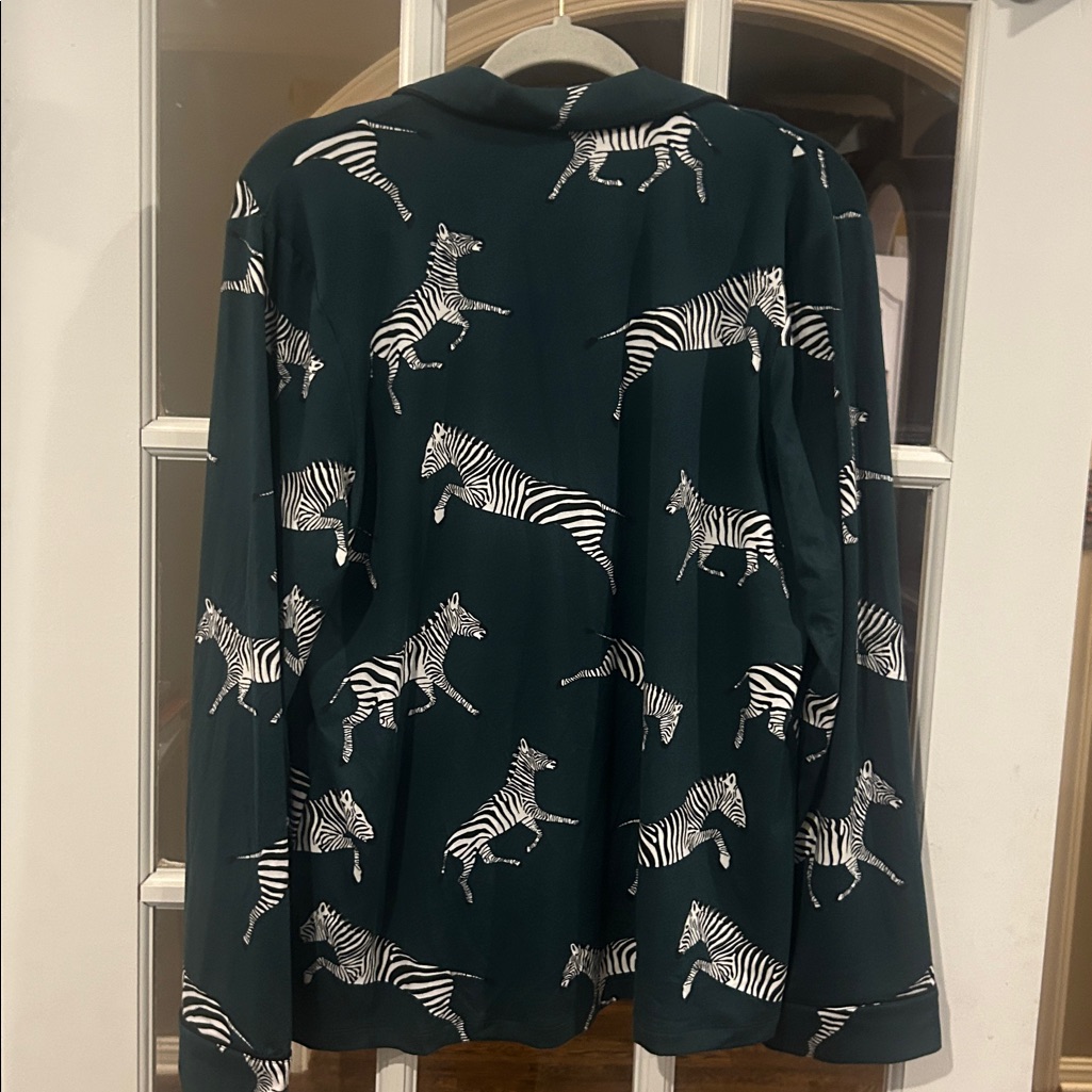 Masongrey New Zebra Print Novelty Sleep Lounge Shirt Size Large Luxe Chic Cozy — image 6 of 7